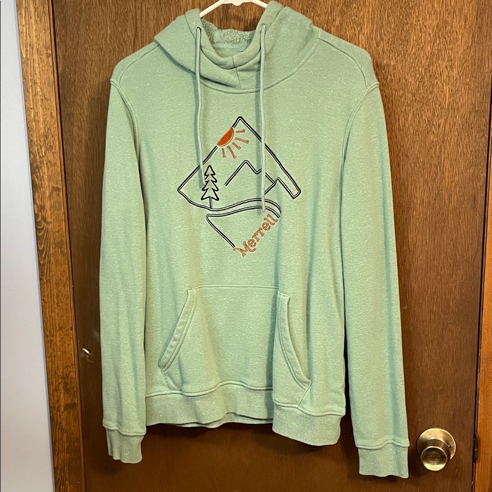 Merrell Mint Green Hoodie with Mountain Design